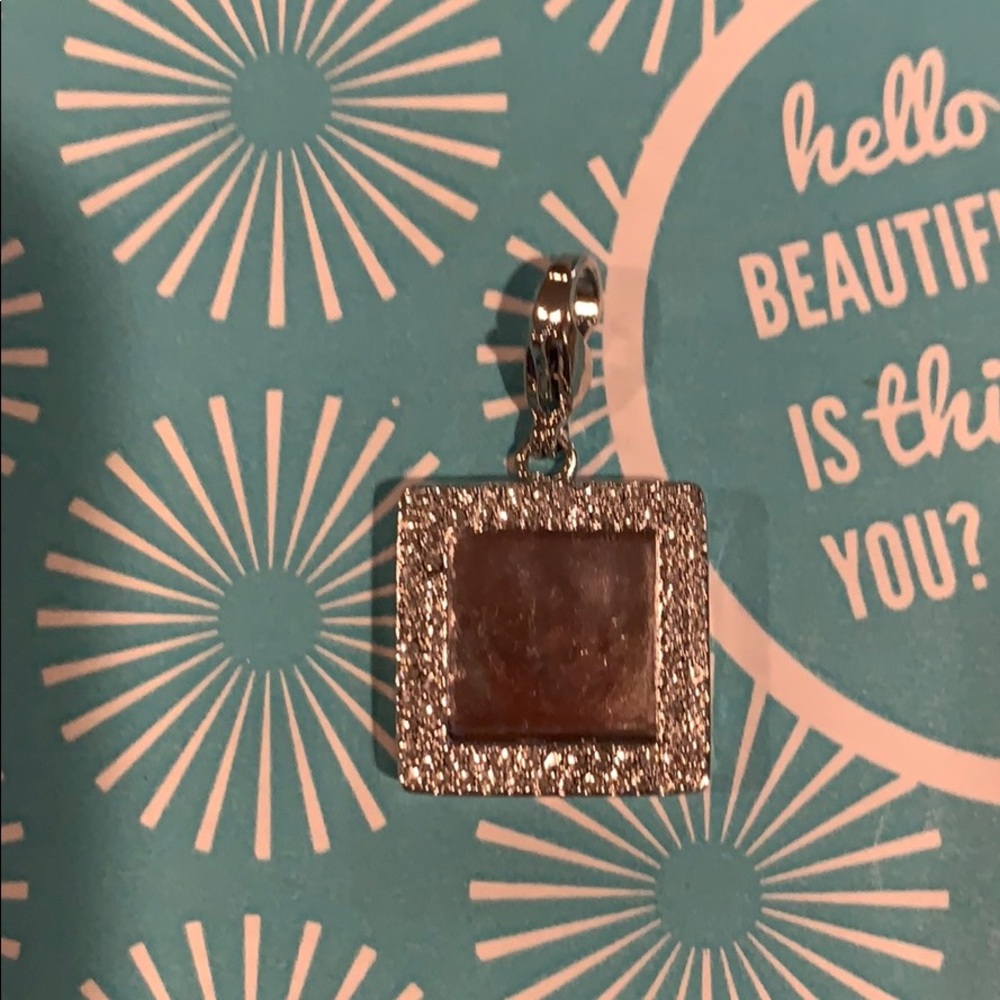 Origami Owl Silver Frame Dangle with Crystals